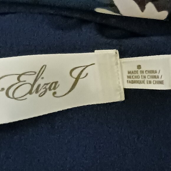 Eliza J Floral Print Bell Sleeve Dress in Navy Blue & Pink, Size‎ 8, NWT - Picture 9 of 14